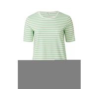 Gestreiftes Jersey-T-Shirt im Regular Fit mit Herz-Stickerei 54 grün|creme 2179773.72G4.54