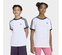 T-Shirt ADIDAS ORIGINALS "3 STRIPE TEE", Mädchen, Gr. 128, weiß, schwarz, Obermaterial: 100% Baumwolle, normal, Rundhals, Shirts T-Shirt (10371454-128) weiß, schwarz
