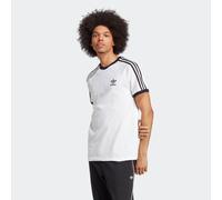 T-Shirt ADIDAS ORIGINALS "3-STRIPES TEE", Herren, Gr. XS, weiß, Obermaterial: 100% Baumwolle, bestickt, normal, Rundhals, Shirts T-Shirt, schmale Passform, Kurzarm, mit kontrastierendem Saum, aus Baum