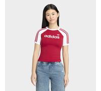T-Shirt ADIDAS ORIGINALS "3S SL TEE", Mädchen, Gr. 164, rot (team victory rot, weiß), Obermaterial: 93% Baumwolle, 7% Elasthan, Rundhals, Shirts T-Shirt, für Kinder, Basic-Design, aus Baumwolle und El