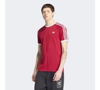 adidas Originals Regular Fit T-Shirt aus reiner Baumwolle mit Logo-Stitching in Bordeaux, Größe S