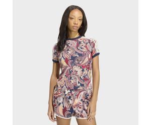 T-Shirt ADIDAS ORIGINALS "ADIDAS LIBERTY LONDON CALI", Damen, Gr. S, bunt (multicolor, night indigo), Obermaterial: 69% Modal, 27% Polyester, 4% Elasthan, Rundhals, Shirts T-Shirt, für Erwachsene, mit