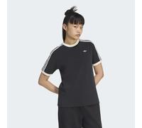 T-Shirt ADIDAS ORIGINALS "ADIDAS ORIGINALS SUMMER GLOW ADVANCED 3-STREIFEN", Damen, Gr. S, schwarz, Obermaterial: 94% Baumwolle, 6% Elasthan, normal, Rundhals, Shirts T-Shirt, mit sportlichem Stil, oh