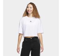 T-Shirt ADIDAS ORIGINALS "ESS CROP TEE", Damen, Gr. XXL, weiß, Obermaterial: 100% Baumwolle, normal, Rundhals, Shirts T-Shirt (79254838-XXL) weiß