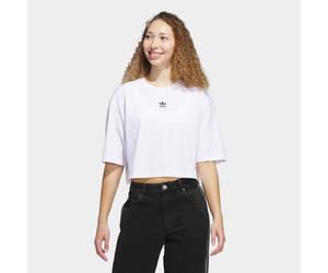 T-Shirt ADIDAS ORIGINALS "ESSENTIALS CROP", Damen, Gr. L, weiß, Obermaterial: 100% Baumwolle, normal, Rundhals, Shirts T-Shirt, mit Rundhalsausschnitt, ohne Verschluss, in normaler Länge (79254838-L)