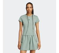 T-Shirt ADIDAS ORIGINALS "ESSENTIALS SLIM", Damen, Gr. XL, silber (silber grün), Obermaterial: 100% Baumwolle, Rundhals, Shirts T-Shirt, sportlicher Stil, schmale Silhouette, aus Single Jersey (497604