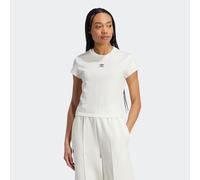 T-Shirt ADIDAS ORIGINALS "ESSENTIALS SLIM", Damen, Gr. XXL, weiß (cloud weiß), Obermaterial: 100% Baumwolle, Rundhals, Shirts T-Shirt, sportlicher Stil, schmale Silhouette, aus Single Jersey (47553430