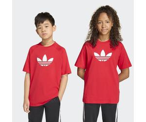 T-Shirt ADIDAS ORIGINALS "GFX TR LO TEE", Jungen, Gr. 140, better scarlet, weiß, Obermaterial: 100% Baumwolle, Rundhals, Shirts T-Shirt, für Kinder, Kurzarmdesign, sportlicher Stil, Rundhalsausschnitt