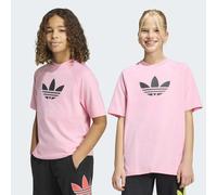 T-Shirt ADIDAS ORIGINALS "GFX TR LO TEE", Jungen, Gr. 140, pink (light pink, schwarz), Obermaterial: 100% Baumwolle, Rundhals, Shirts T-Shirt, für Kinder, Kurzarmdesign, sportlicher Stil, Rundhalsauss