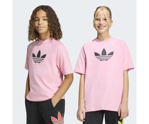 T-Shirt ADIDAS ORIGINALS "GFX TR LO TEE", Jungen, Gr. 176, pink (light pink, schwarz), Obermaterial: 100% Baumwolle, Rundhals, Shirts T-Shirt, für Kinder, Kurzarmdesign, sportlicher Stil, Rundhalsauss