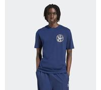 T-Shirt ADIDAS ORIGINALS "GRAPHIC TEE LO", Herren, Gr. S, blau (night indigo), Obermaterial: 100% Baumwolle, Rundhals, Shirts T-Shirt, lockerer Schnitt, kurze Ärmel, mit großem Trefoil Logo (19008906-