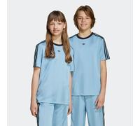 T-Shirt ADIDAS ORIGINALS "JACQUARD KIDS", Mädchen, Gr. 146, schwarz (ash blau, schwarz), Obermaterial: 100% Polyester, Shirts T-Shirt, sportlicher Stil, lockere Passform, für Kinder und Teens (8409655