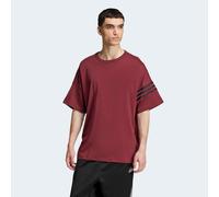 adidas Originals T-Shirt mit geripptem Rundhalsausschnitt in Dunkelrot, Größe M