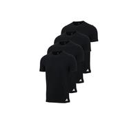adidas Herren T-Shirt, 4er Pack - Crew Neck Shirt, Active Flex Cotton, einfarbig Schwarz L