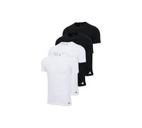 adidas Herren T-Shirt, 4er Pack - Crew Neck Shirt, Active Flex Cotton, einfarbig Schwarz/Weiß M