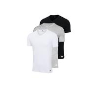 T-Shirt ADIDAS ORIGINALS "T-Shirt V-Neck Shirt, Active Core Cotton 3PK 3er Pack", Damen, Gr. S, bunt (weiß, schwarz, grau), Obermaterial: 100% Baumwolle CO., Shirts T-Shirt (78225647-S) weiß, schwarz,
