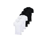adidas Herren T-Shirt, 6er Pack - V-Neck Shirt, Active Core Cotton, einfarbig Schwarz/Weiß S