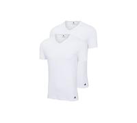 adidas Herren T-Shirts, 2er Pack - V-Neck Shirt Active Flex Cotton, einfarbig Weiß S