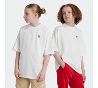 T-Shirt ADIDAS ORIGINALS "TEE", Mädchen, Gr. 128, weiß (cloud weiß), Obermaterial: 100% Baumwolle, Rundhals, Shirts T-Shirt, lockere Passform, für Kinder, mit aufgesticktem Trefoil Logo (65688232-128)