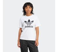 T-Shirt ADIDAS ORIGINALS "TREFOIL TEE", Damen, Gr. XS, weiß, Obermaterial: 94% Baumwolle, 6% Elasthan, Shirts T-Shirt, Basic Shirt mit großem Trefoil Logoprint (33158932-XS) weiß