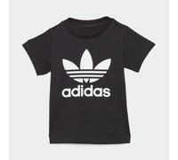 T-Shirt ADIDAS ORIGINALS "TREFOIL TEE", Mädchen, Gr. 62, schwarz, Obermaterial: 100% Baumwolle, Rundhals, Shirts T-Shirt, für Babys, sportlicher Schnitt, mit kurzen Ärmeln, mit Knopfleiste (14781504-6