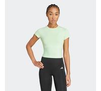 T-Shirt ADIDAS PERFORMANCE "HYPERGLAM RIB BABY", Damen, Gr. L, grün (semi grün spark, lime burst), Obermaterial: 88% Polyester, 12% Elasthan, Rundhals, 20_2_7_Shirts T-Shirt (72094233-L) semi grün spa