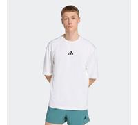 T-Shirt ADIDAS PERFORMANCE "OVERSIZE TEE", Herren, Gr. M, weiß, Obermaterial: 74% Baumwolle, 26% Polyester, normal, Rundhals, Shirts T-Shirt (37479154-M) weiß