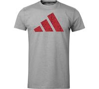 adidas T-Shirt Community, unisex Sport-Shirt für Herren & Damen, kurzarm Shirt, Sportbekleidung 100% Baumwolle, Gr. S, grau
