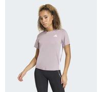T-Shirt ADIDAS PERFORMANCE "WE 3S CREW TEE", Damen, Gr. S, rosa (preloved fig, weiß), Obermaterial: 93% Polyester, 7% Elasthan, Rundhals, Shirts T-Shirt (61233426-S) preloved fig, weiß