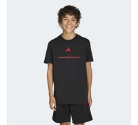 T-Shirt ADIDAS SPORTSWEAR "ADIDAS SLOGAN SINGLE JERSEY", Jungen, Gr. 176, schwarz, Obermaterial: 100% Baumwolle, Rundhals, Shirts T-Shirt, sportlicher Stil, kurze Ärmel, elastisches Material, mit Slog
