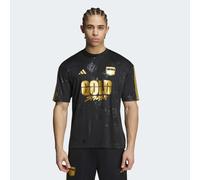 T-Shirt ADIDAS SPORTSWEAR "ADIDAS X FORTNITE TIRO JERSEY", Herren, Gr. XXL, schwarz (schwarz, gold metallic), Obermaterial: 100% Polyester, Rundhals, Shirts T-Shirt, mit Rundhalsausschnitt, ohne Versc