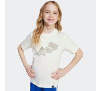 T-Shirt ADIDAS SPORTSWEAR "ADIRAPTOR GRAPHIC KINDER", Mädchen, Gr. 110, weiß (sanftes weiß), Obermaterial: 100% Baumwolle, Shirts T-Shirt, für Kinder, sportlicher Stil, mit auffälliger Grafik, pflegel