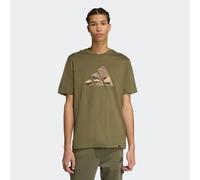 T-Shirt ADIDAS SPORTSWEAR "CAMO LOGO GRAFIK", Herren, Gr. S, grün (olive strata), Obermaterial: 100% Baumwolle, Rundhals, Shirts T-Shirt, sportlicher Stil, ohne Verschluss, aus Baumwoll-Jersey (474579