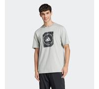 T-Shirt ADIDAS SPORTSWEAR "CAMO SHAPE GRAPHIC", Herren, Gr. XL, grau (wonder silber), Obermaterial: 100% Baumwolle, Rundhals, Shirts T-Shirt, Print T-Shirt, aus weichem Single Jersey, pflegeleicht (58