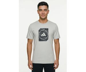 T-Shirt ADIDAS SPORTSWEAR "CAMO SHAPE GRAPHIC", Herren, Gr. XL, grau (wonder silber), Obermaterial: 100% Baumwolle, Rundhals, Shirts T-Shirt, Print T-Shirt, aus weichem Single Jersey, pflegeleicht (58