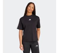 adidas Damen Essentials 3-Stripes Boyfriend T-Shirt, Black/White, M