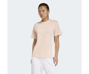 T-Shirt ADIDAS SPORTSWEAR "ESSENTIALS 3-STREIFEN COTTON", Damen, Gr. L, blush pink, weiß, Obermaterial: 100% Baumwolle, normal, Rundhals, Shirts T-Shirt (52880411-L) blush pink, weiß