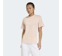T-Shirt ADIDAS SPORTSWEAR "ESSENTIALS 3-STREIFEN COTTON", Damen, Gr. M, blush pink, weiß, Obermaterial: 100% Baumwolle, normal, Rundhals, Shirts T-Shirt (52880411-M) blush pink, weiß