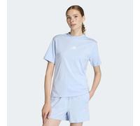 T-Shirt ADIDAS SPORTSWEAR "ESSENTIALS 3-STREIFEN COTTON", Damen, Gr. S, glow blau, clear pink, Obermaterial: 100% Baumwolle, normal, Rundhals, Shirts T-Shirt (13935113-S) glow blau, clear pink