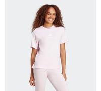 T-Shirt ADIDAS SPORTSWEAR "ESSENTIALS 3-STREIFEN COTTON", Damen, Gr. XS, pink (clear pink, weiß), Obermaterial: 100% Baumwolle, normal, Rundhals, Shirts T-Shirt, sportlicher Stil, mit Rundhalsausschni
