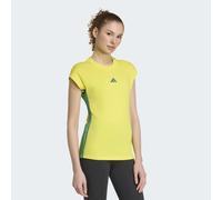 T-Shirt ADIDAS SPORTSWEAR "ESSENTIALS 3-STREIFEN SINGLE JERSEY", Damen, Gr. XXL, bright gelb, bold grün, Obermaterial: 100% Baumwolle, normal, Rundhals, Shirts T-Shirt (87028407-XXL) bright gelb, bold
