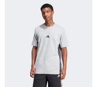 T-Shirt ADIDAS SPORTSWEAR "ESSENTIALS 3-STREIFEN SINGLE JERSEY", Herren, Gr. XL, grau (medium grau heather, schwarz), normal, Rundhals, Shirts T-Shirt, mit Rundhalsausschnitt, aus Baumwolle, weiches S