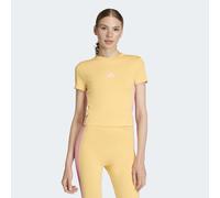 T-Shirt ADIDAS SPORTSWEAR "ESSENTIALS 3-STREIFEN SLIM BABY", Damen, Gr. XXL, semi ice tangerine, st tropic bloom, Obermaterial: 93% Baumwolle, 7% Elasthan, Rundhals, Shirts T-Shirt, schmale Passform, 