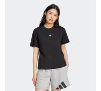 T-Shirt ADIDAS SPORTSWEAR "ESSENTIALS BAUMWOLL-, KLEINES LOGO", Damen, Gr. S, schwarz-weiß (schwarz, weiß), Obermaterial: 100% Baumwolle, normal, Rundhals, Shirts T-Shirt, Basic Design, Rundhalsaussch