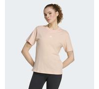 T-Shirt ADIDAS SPORTSWEAR "ESSENTIALS BAUMWOLL-, KLEINES LOGO", Damen, Gr. XL, blush pink, weiß, Obermaterial: 100% Baumwolle, normal, Rundhals, Shirts T-Shirt, Basic Design, Rundhalsausschnitt, mit k
