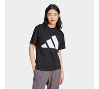 T-Shirt ADIDAS SPORTSWEAR "ESSENTIALS BIG LOGO COTTON", Damen, Gr. XL, schwarz-weiß (schwarz, weiß), Obermaterial: 100% Baumwolle, Rundhals, Shirts T-Shirt, sportlicher Stil, Rundhalsausschnitt, aus B