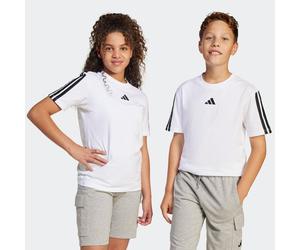 T-Shirt ADIDAS SPORTSWEAR "ESSENTIALS KIDS", Jungen, Gr. 140, schwarz-weiß (weiß, schwarz), Obermaterial: 100% Baumwolle, normal, Rundhals, Shirts T-Shirt, sportlicher Stil, Rundhalsausschnitt, ohne V