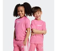 T-Shirt ADIDAS SPORTSWEAR "ESSENTIALS KIDS", Mädchen, Gr. 104, pink (pink fusion, weiß), Obermaterial: 100% Baumwolle, Rundhals, Shirts T-Shirt, für Kinder, Rundhalsausschnitt, ohne Verschluss, weiche