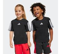 T-Shirt ADIDAS SPORTSWEAR "ESSENTIALS KIDS", Mädchen, Gr. 110, schwarz-weiß (schwarz, weiß), Obermaterial: 100% Baumwolle, Rundhals, Shirts T-Shirt, für Kinder, mit sportlichem Stil, Kurzarmdesign, au