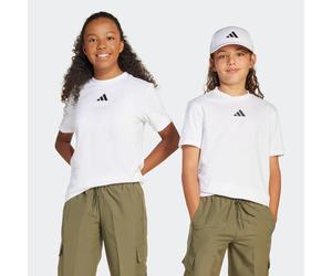 T-Shirt ADIDAS SPORTSWEAR "ESSENTIALS KIDS", Mädchen, Gr. 128, schwarz-weiß (weiß, schwarz), Obermaterial: 100% Baumwolle, normal, Rundhals, Shirts T-Shirt, für Kinder, mit Rundhalsausschnitt, ohne Ve